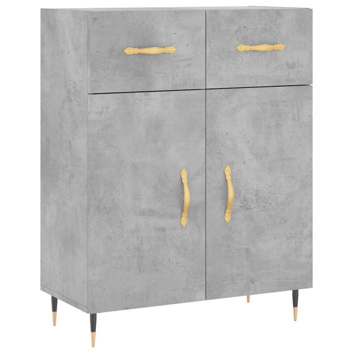 Buffet gris béton 69,5x34x90 cm bois d'ingénierie - Photo n°1