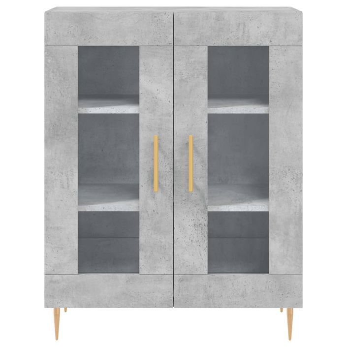 Buffet gris béton 69,5x34x90 cm bois d'ingénierie - Photo n°5