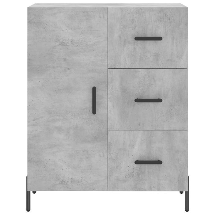 Buffet gris béton 69,5x34x90 cm bois d'ingénierie - Photo n°5