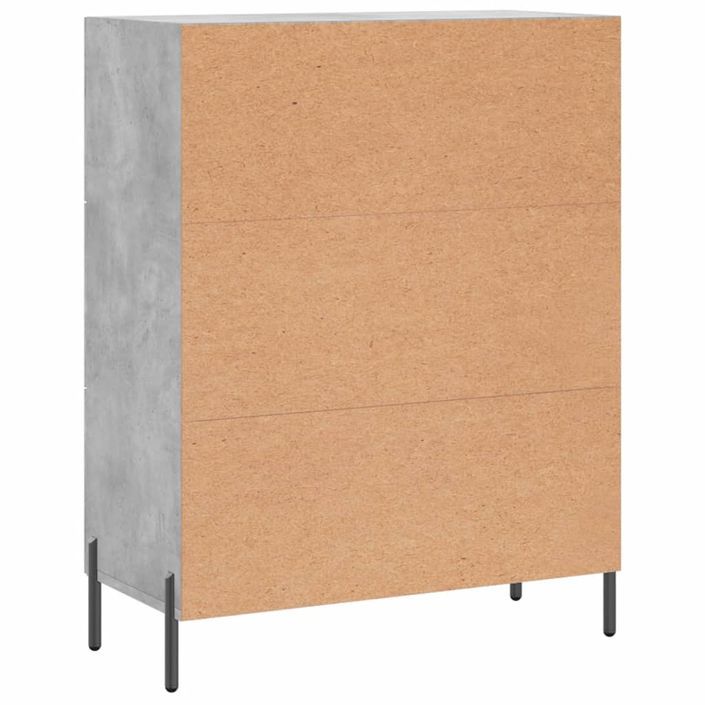 Buffet gris béton 69,5x34x90 cm bois d'ingénierie - Photo n°8