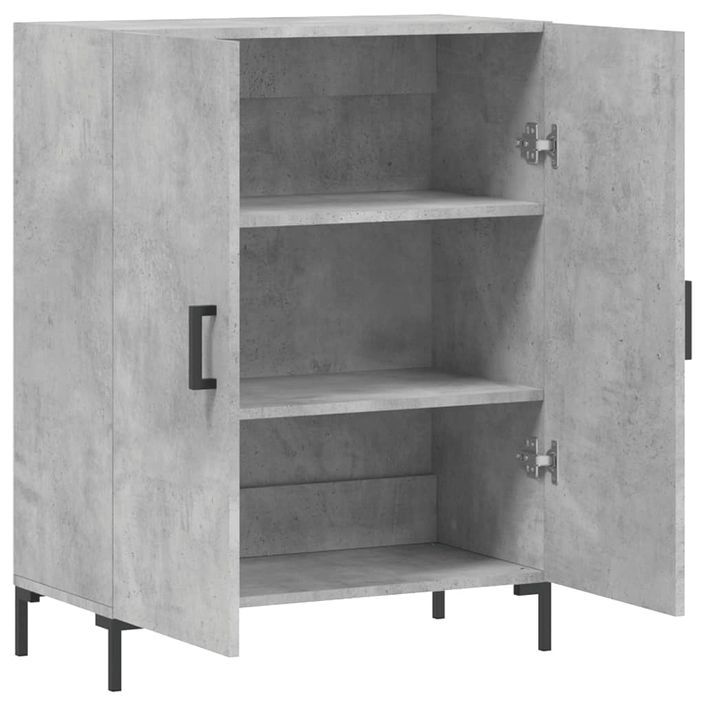 Buffet gris béton 69,5x34x90 cm bois d'ingénierie - Photo n°6