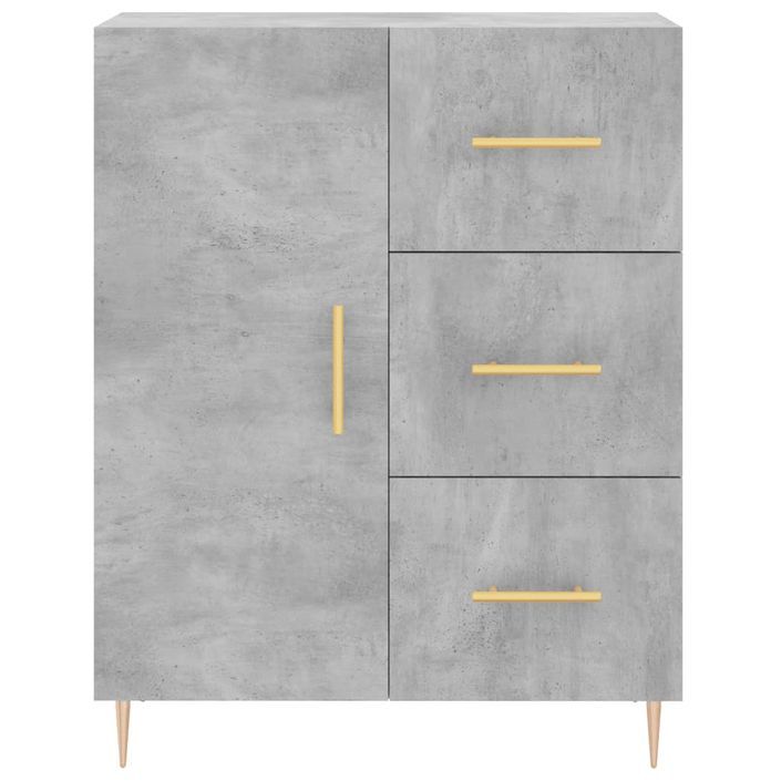 Buffet gris béton 69,5x34x90 cm bois d'ingénierie - Photo n°5