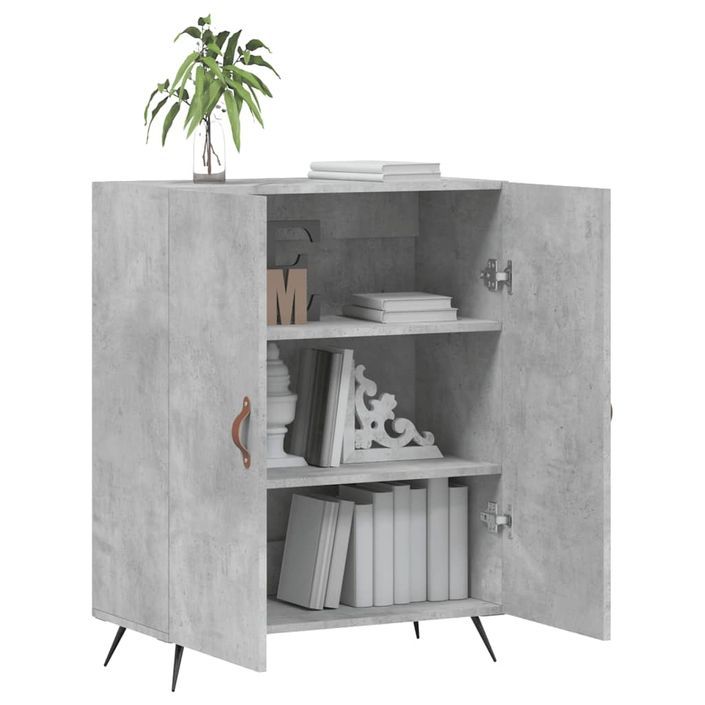 Buffet gris béton 69,5x34x90 cm bois d'ingénierie - Photo n°4