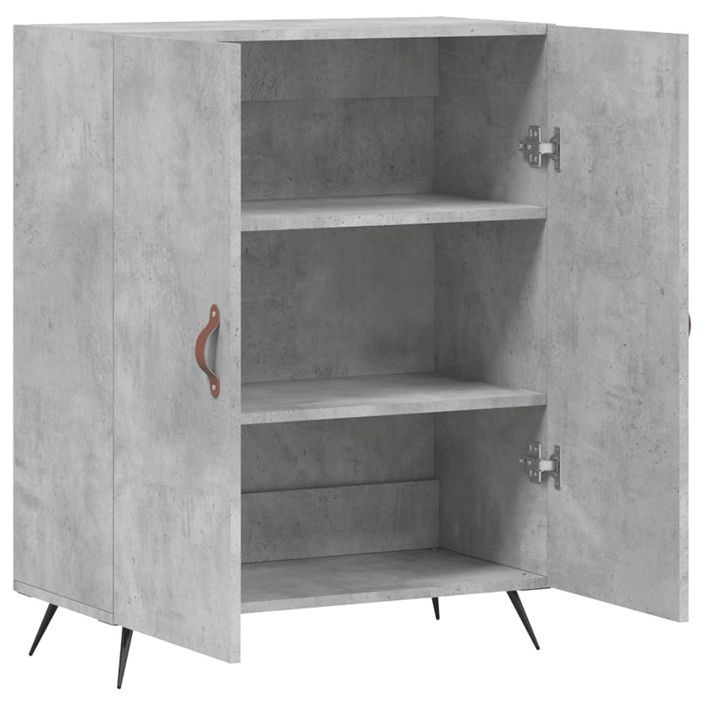 Buffet gris béton 69,5x34x90 cm bois d'ingénierie - Photo n°6