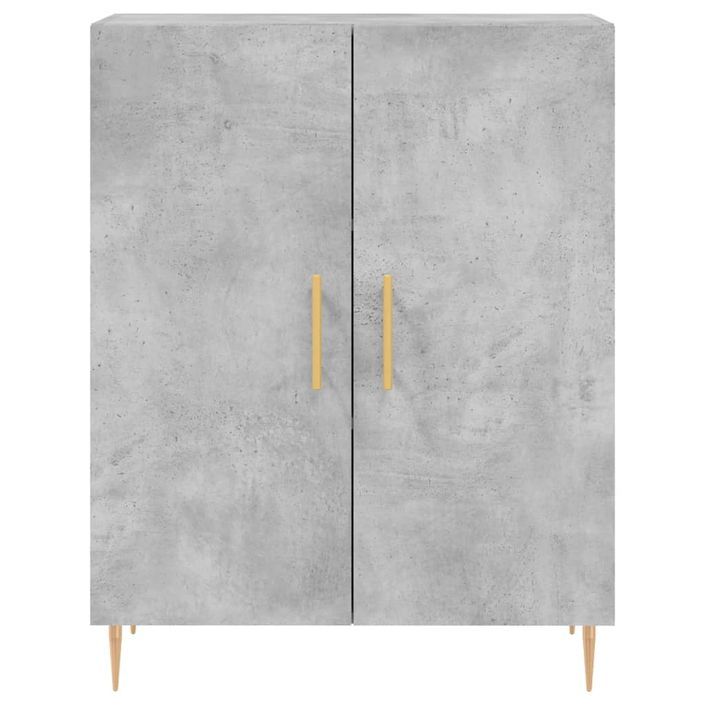 Buffet gris béton 69,5x34x90 cm bois d'ingénierie - Photo n°5