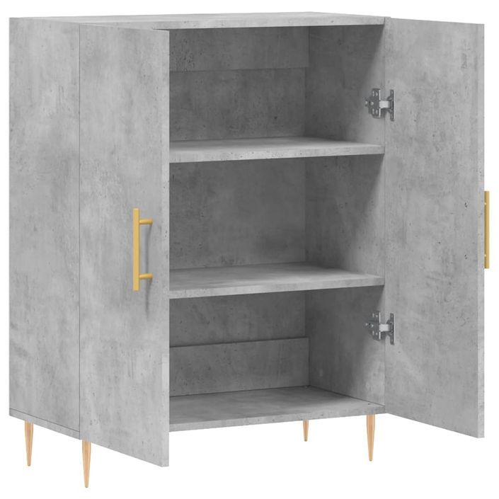 Buffet gris béton 69,5x34x90 cm bois d'ingénierie - Photo n°6