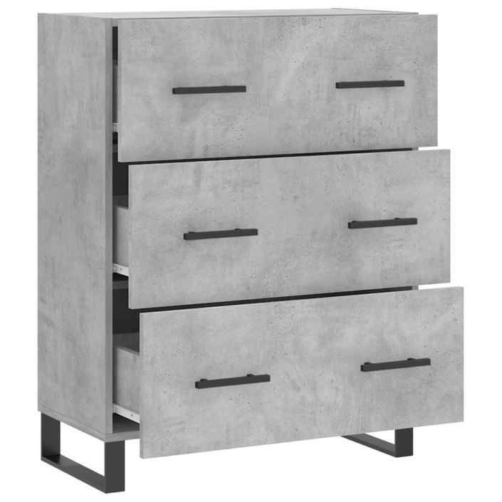 Buffet gris béton 69,5x34x90 cm bois d'ingénierie - Photo n°6