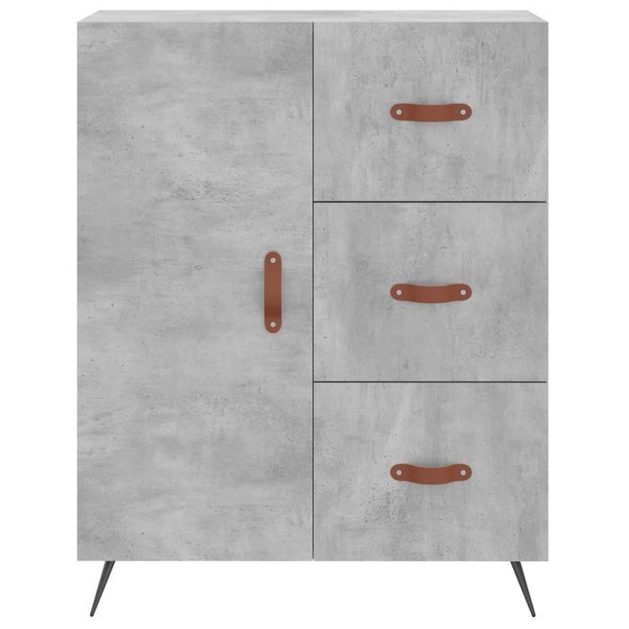 Buffet gris béton 69,5x34x90 cm bois d'ingénierie - Photo n°5