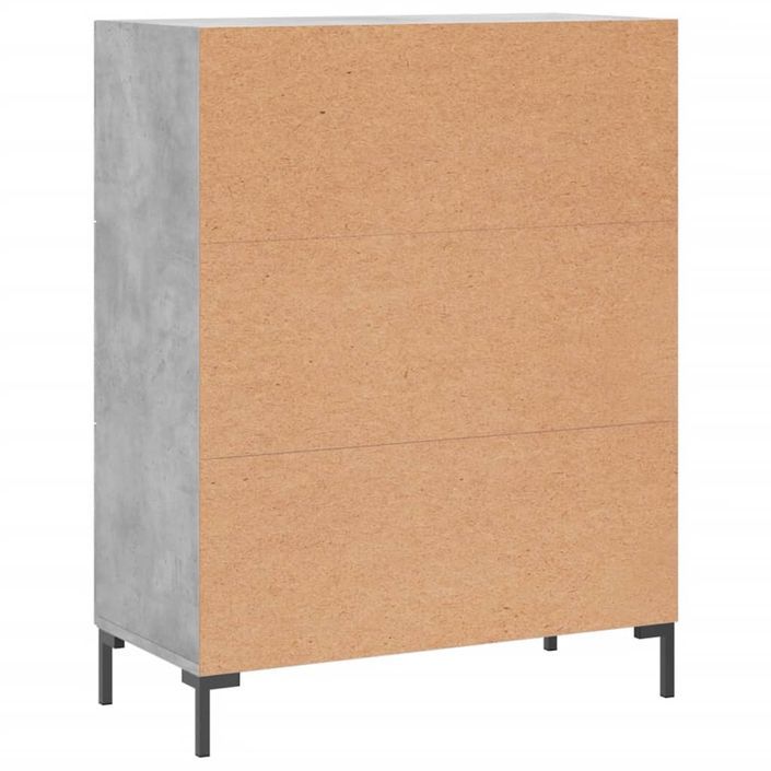 Buffet gris béton 69,5x34x90 cm bois d'ingénierie - Photo n°8