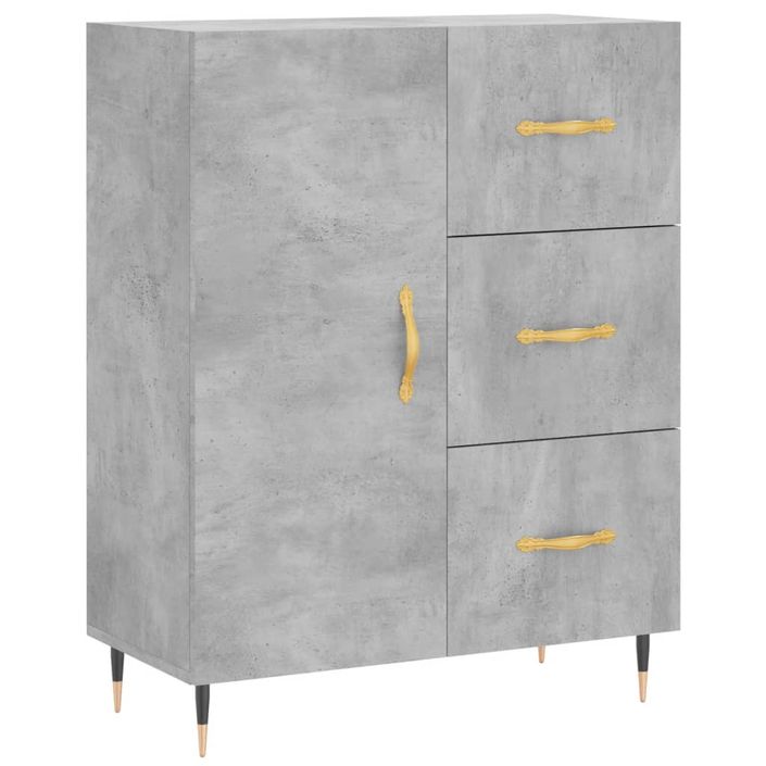 Buffet gris béton 69,5x34x90 cm bois d'ingénierie - Photo n°1