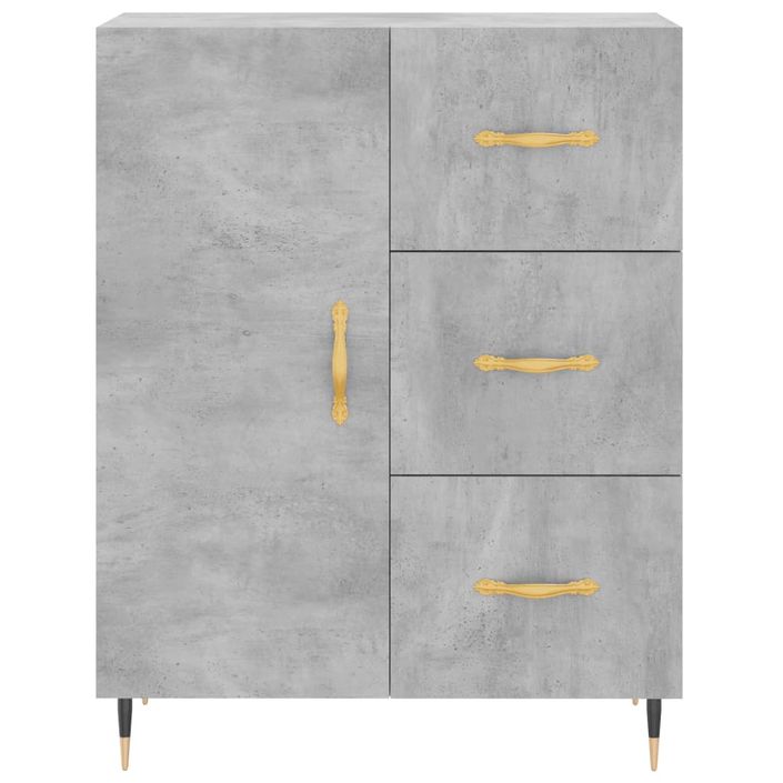 Buffet gris béton 69,5x34x90 cm bois d'ingénierie - Photo n°5