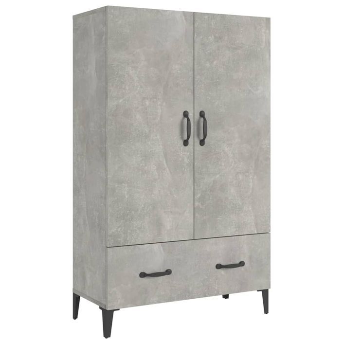 Buffet Gris béton 70x31x115 cm Bois d'ingénierie - Photo n°2