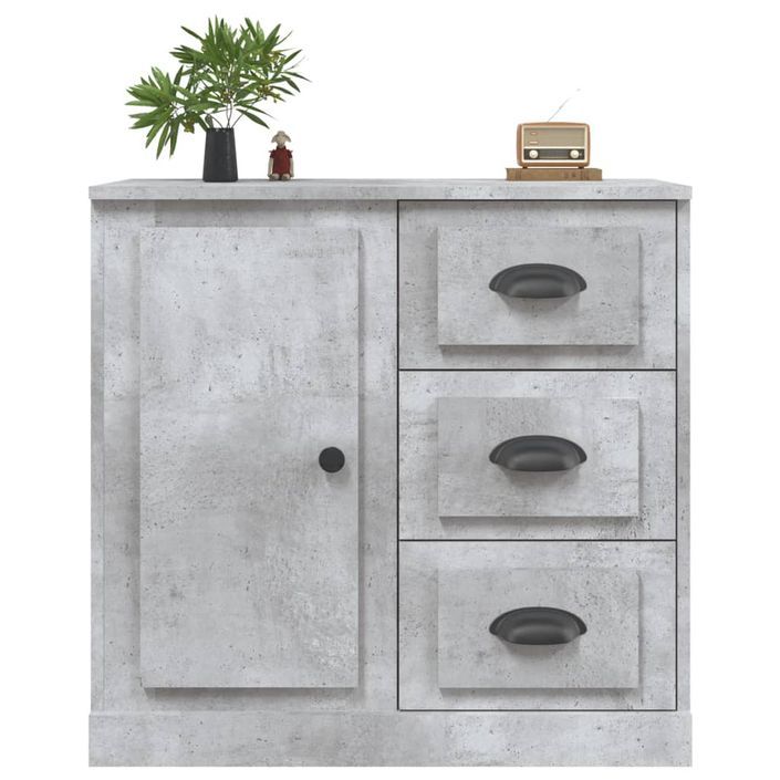 Buffet gris béton 70x35,5x67,5 cm bois d'ingénierie - Photo n°4