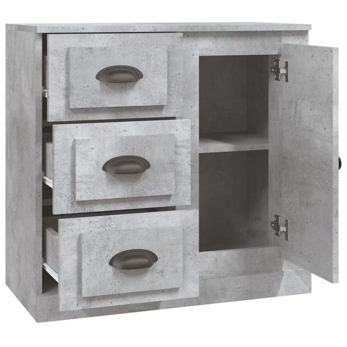 Buffet gris béton 70x35,5x67,5 cm bois d'ingénierie - Photo n°7