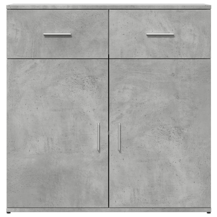 Buffet gris béton 79x38x80 cm bois d'ingénierie - Photo n°5