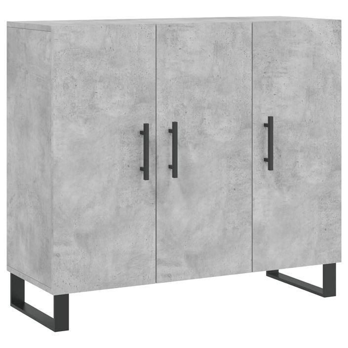 Buffet gris béton 90x34x80 cm bois d'ingénierie - Photo n°1