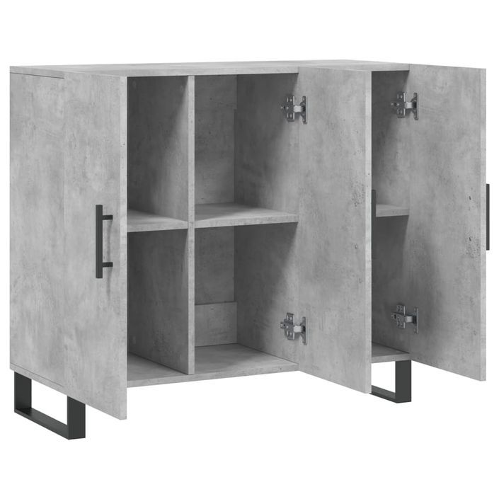 Buffet gris béton 90x34x80 cm bois d'ingénierie - Photo n°5