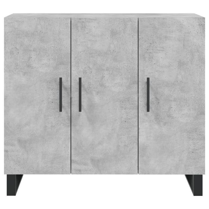 Buffet gris béton 90x34x80 cm bois d'ingénierie - Photo n°6