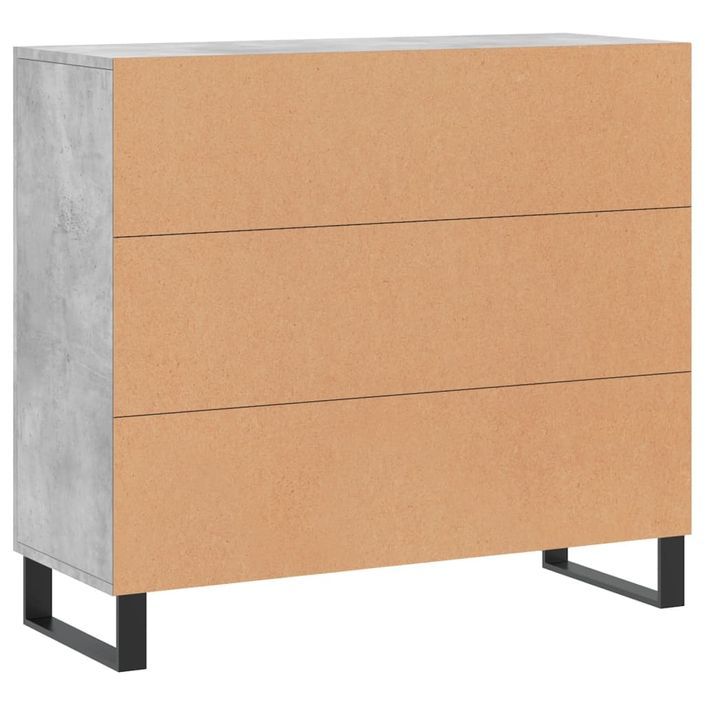 Buffet gris béton 90x34x80 cm bois d'ingénierie - Photo n°8