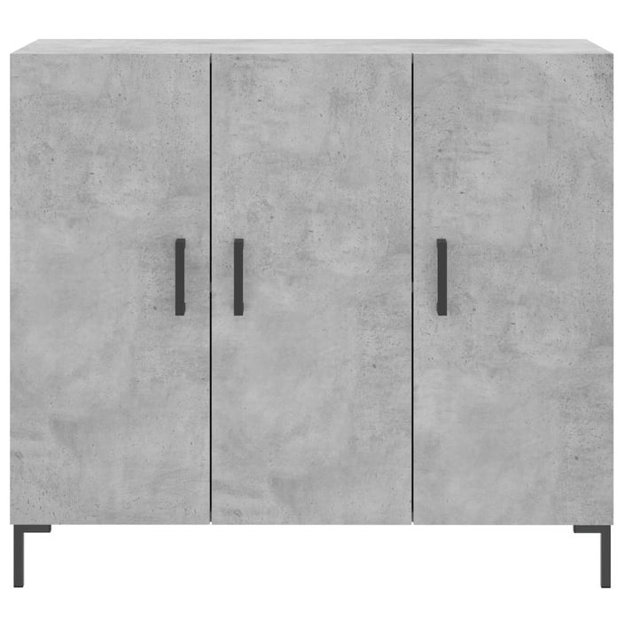 Buffet gris béton 90x34x80 cm bois d'ingénierie - Photo n°6