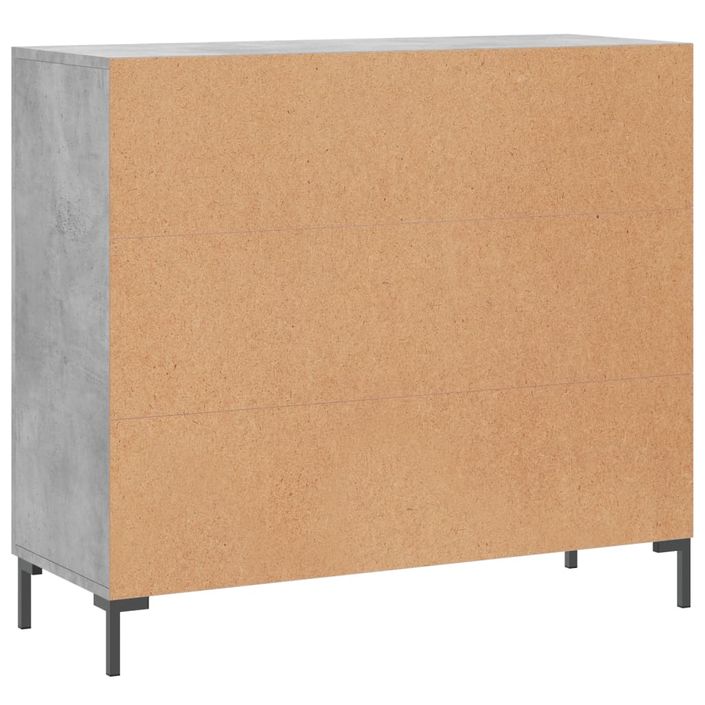 Buffet gris béton 90x34x80 cm bois d'ingénierie - Photo n°8