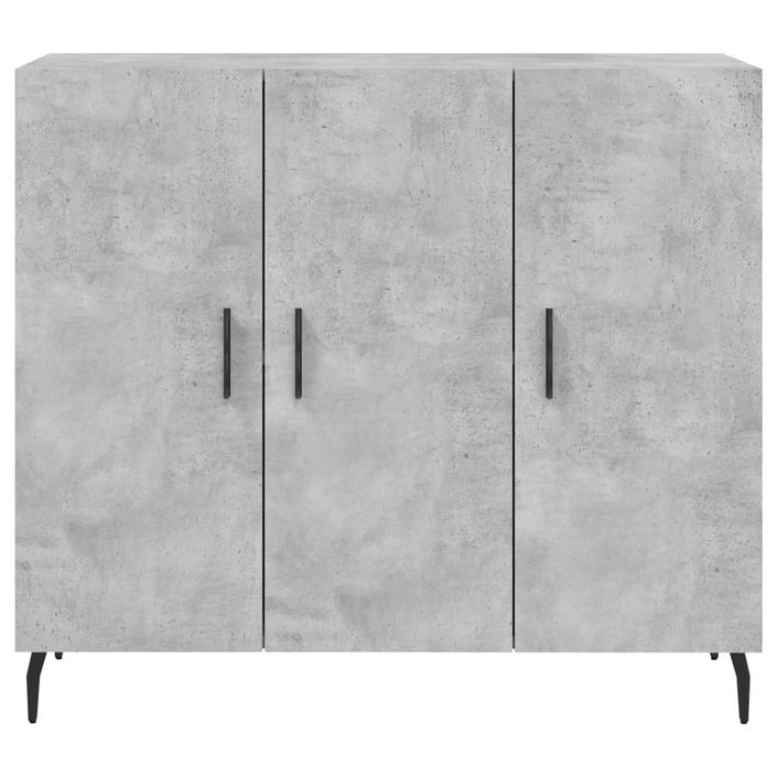 Buffet gris béton 90x34x80 cm bois d'ingénierie - Photo n°6