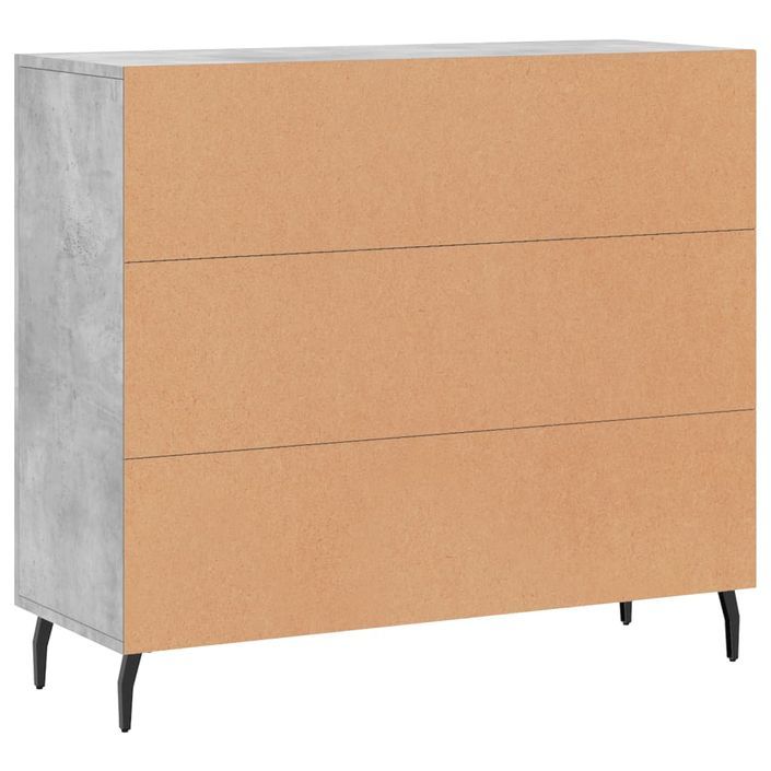 Buffet gris béton 90x34x80 cm bois d'ingénierie - Photo n°8