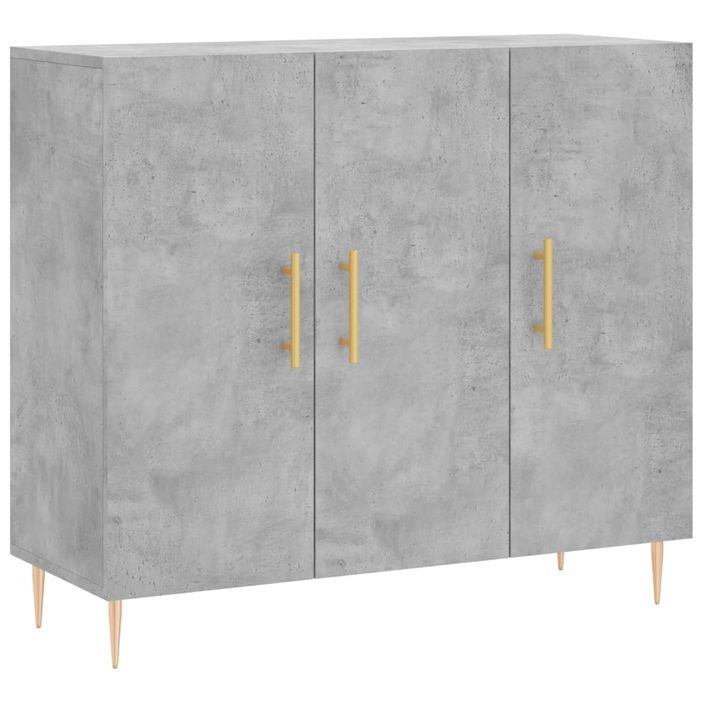 Buffet gris béton 90x34x80 cm bois d'ingénierie - Photo n°1