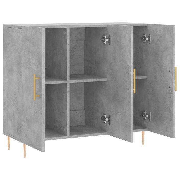 Buffet gris béton 90x34x80 cm bois d'ingénierie - Photo n°5