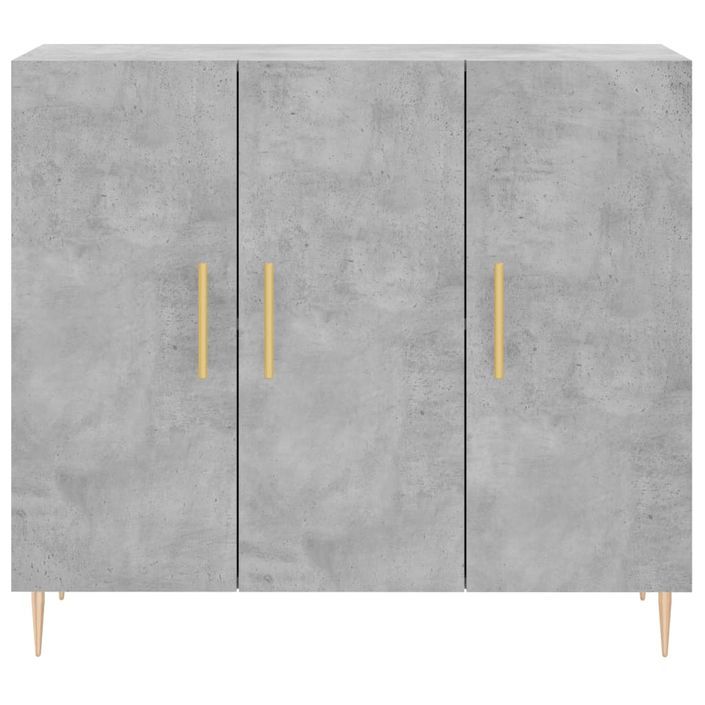 Buffet gris béton 90x34x80 cm bois d'ingénierie - Photo n°6