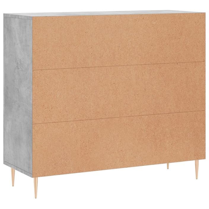 Buffet gris béton 90x34x80 cm bois d'ingénierie - Photo n°8