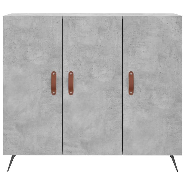 Buffet gris béton 90x34x80 cm bois d'ingénierie - Photo n°6