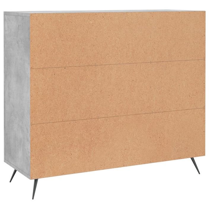 Buffet gris béton 90x34x80 cm bois d'ingénierie - Photo n°8