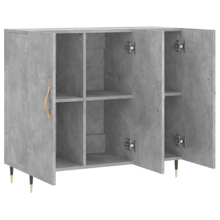 Buffet gris béton 90x34x80 cm bois d'ingénierie - Photo n°5