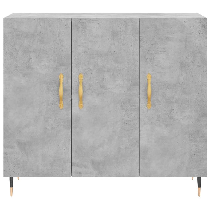 Buffet gris béton 90x34x80 cm bois d'ingénierie - Photo n°6