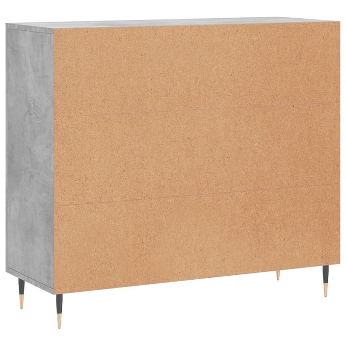 Buffet gris béton 90x34x80 cm bois d'ingénierie - Photo n°8