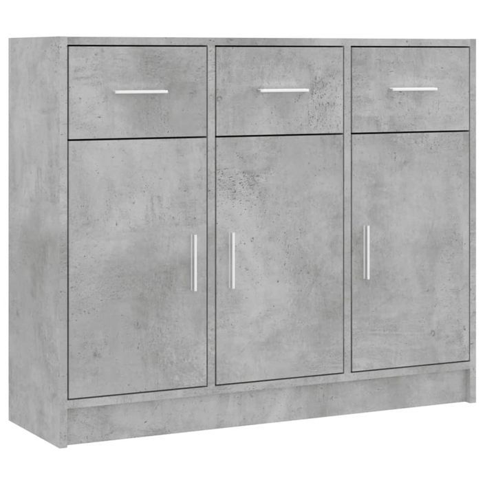 Buffet gris béton 91x28x75 cm bois d'ingénierie - Photo n°1