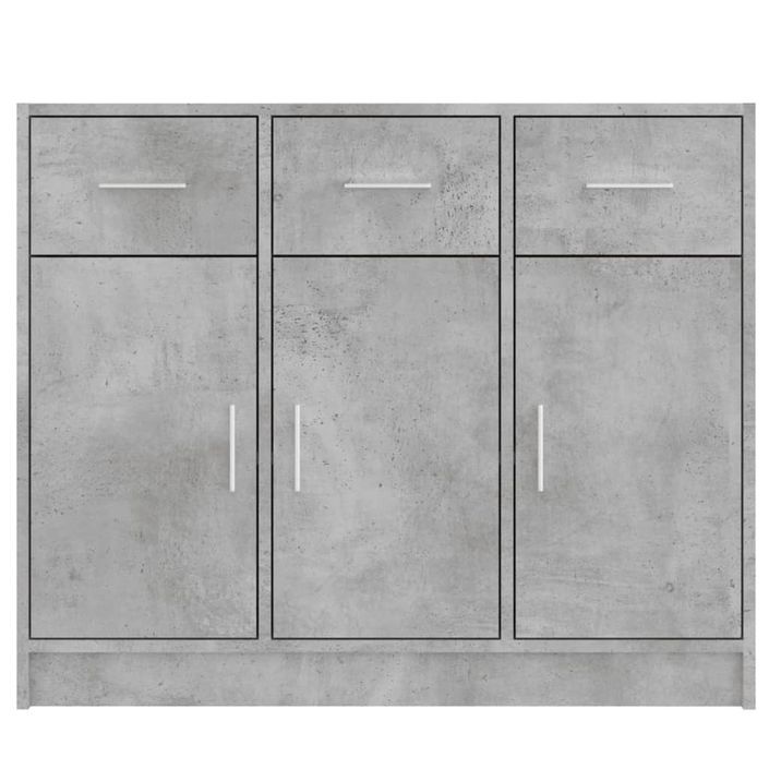 Buffet gris béton 91x28x75 cm bois d'ingénierie - Photo n°5