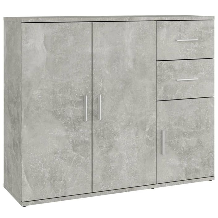 Buffet Gris béton 91x29,5x75 cm Bois d'ingénierie - Photo n°1