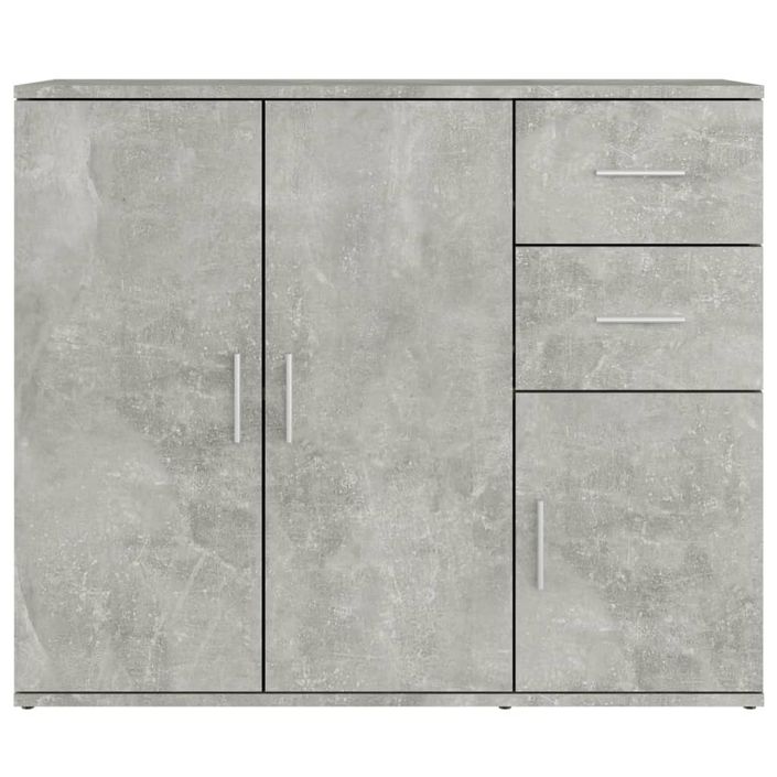 Buffet Gris béton 91x29,5x75 cm Bois d'ingénierie - Photo n°6