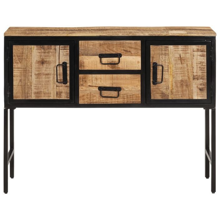 Buffet haut 100x35x75 cm bois de manguier brut massif - Photo n°2