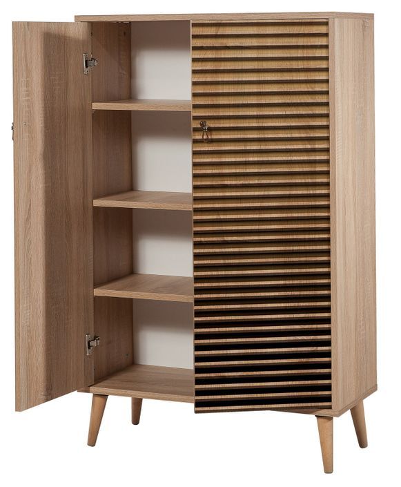 Buffet haut 2 portes en bois clair dégradé Kiza 220 - Photo n°2