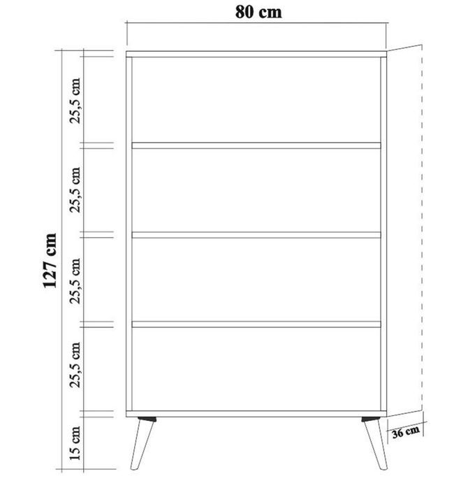 Buffet haut 2 portes en bois clair dégradé Kiza 220 - Photo n°5