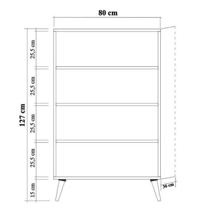 Buffet haut 2 portes en bois clair Kiza 121 - Photo n°5