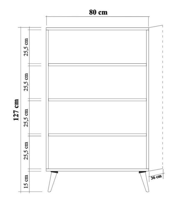 Buffet haut 2 portes en bois clair Kiza 728 - Photo n°5