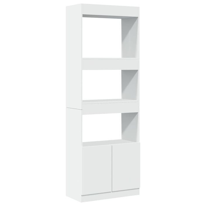 Buffet haut 63x33x180 cm blanc bois d'ingénierie - Photo n°2