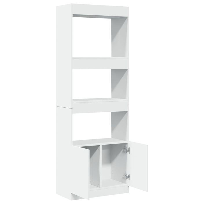 Buffet haut 63x33x180 cm blanc bois d'ingénierie - Photo n°8