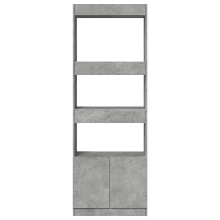 Buffet haut 63x33x180 cm gris béton bois d'ingénierie - Photo n°5