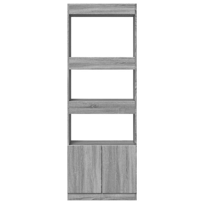 Buffet haut 63x33x180 cm sonoma gris bois d'ingénierie - Photo n°5