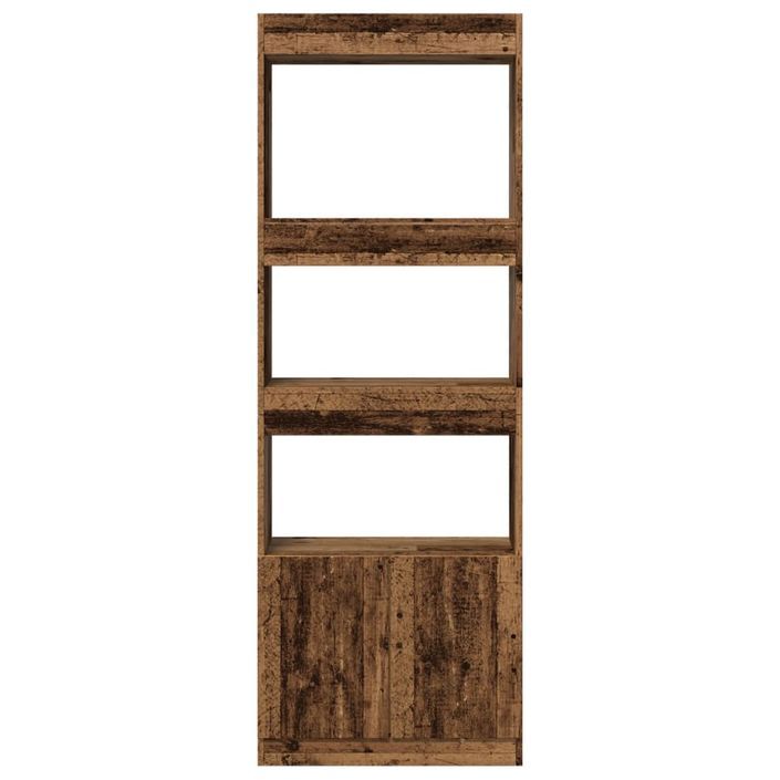 Buffet haut 63x33x180 cm vieux bois bois d'ingénierie - Photo n°5